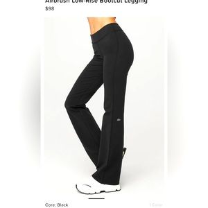 Alo yoga, airbrush low rise bootcut legging.   black.       Size small.